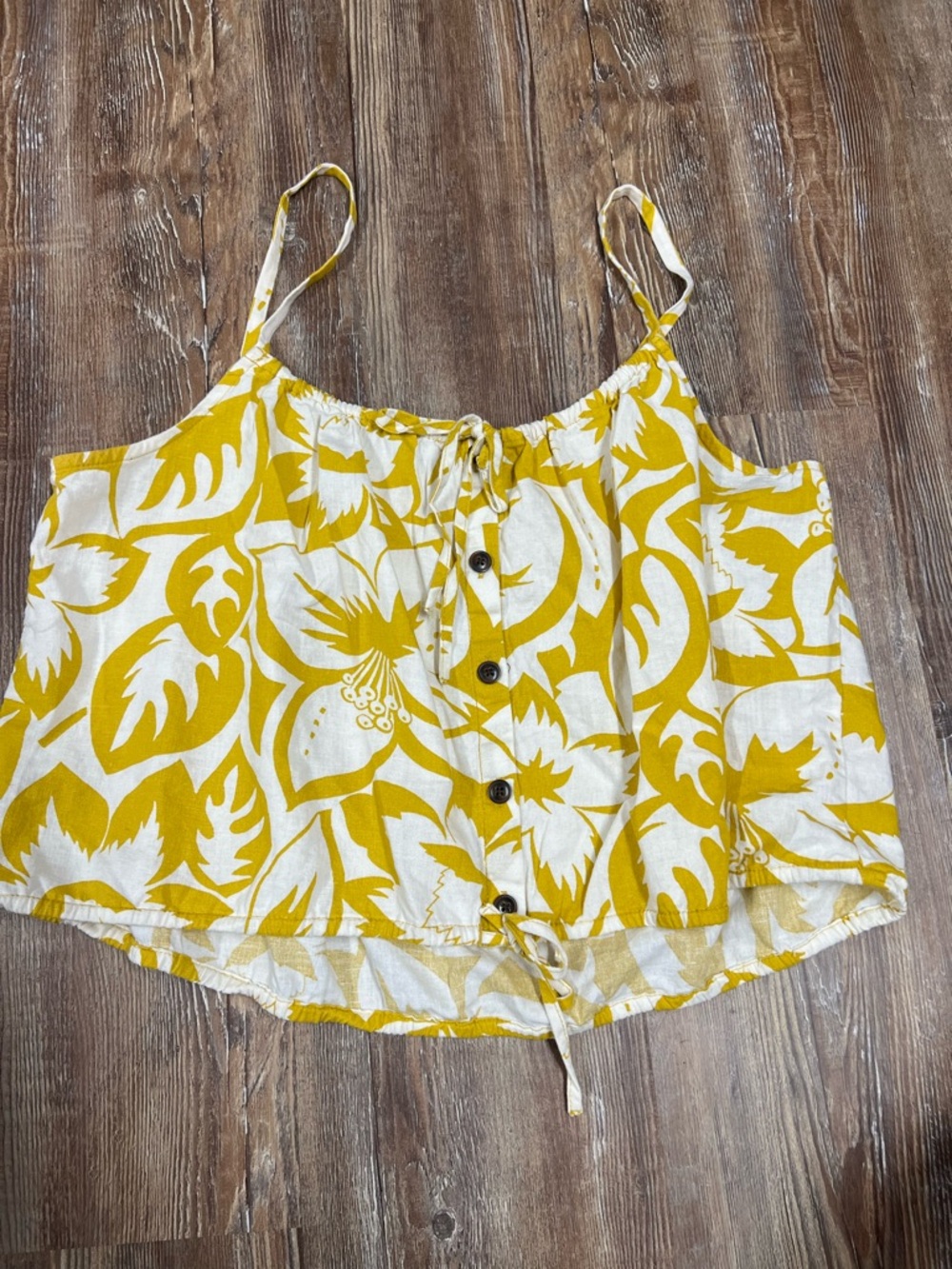 Madewell Yellow and white floral print summer tank top